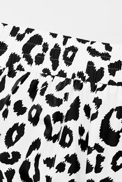 All Over Leopard Print High Waisted Casual Shorts