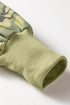 Camouflage Waffle Knit Raw Edge Trim Oversized Long Sleeve Top
