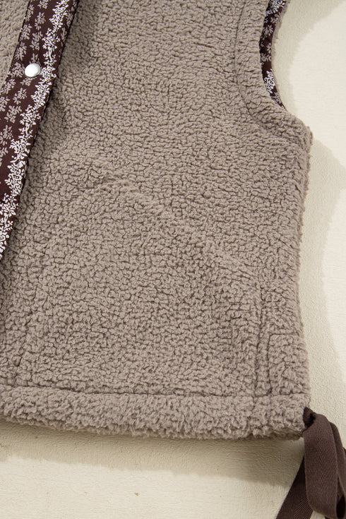 Exclusive Western Side Bow Sherpa Fleece Vest