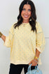 Polka Dot Piping Trim Relaxed Silhouette Top