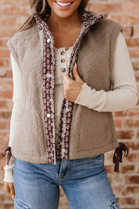 Exclusive Western Side Bow Sherpa Fleece Vest