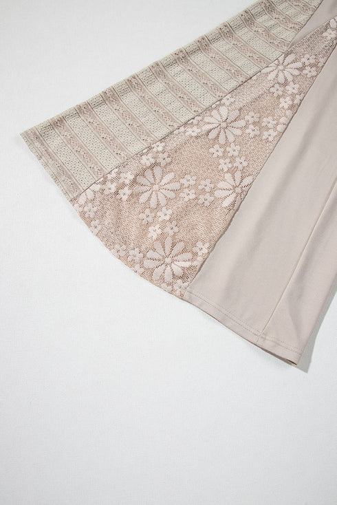 Bohemian Sheer Lace Patchwork Wide Leg Pants