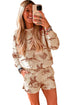 Western Print Loose Fit Long Sleeve Top Short Set
