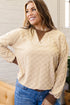 Plush Checkered Twisted Rib Long Sleeve Top