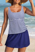 Empire Waist Ruched Side Tie Tankini Set