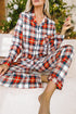 Plaid Print Long Sleeve Two Piece Pajama Set Sleepwear