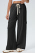 Drawstring Elastic Waist Cargo Patch Pocket Pants