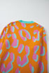 Abstract Animal Print Crew Neck Knit Sweater