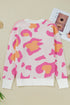Abstract Animal Print Relaxed Crew Neck Knit Sweater
