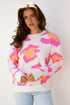 Abstract Animal Print Relaxed Crew Neck Knit Sweater