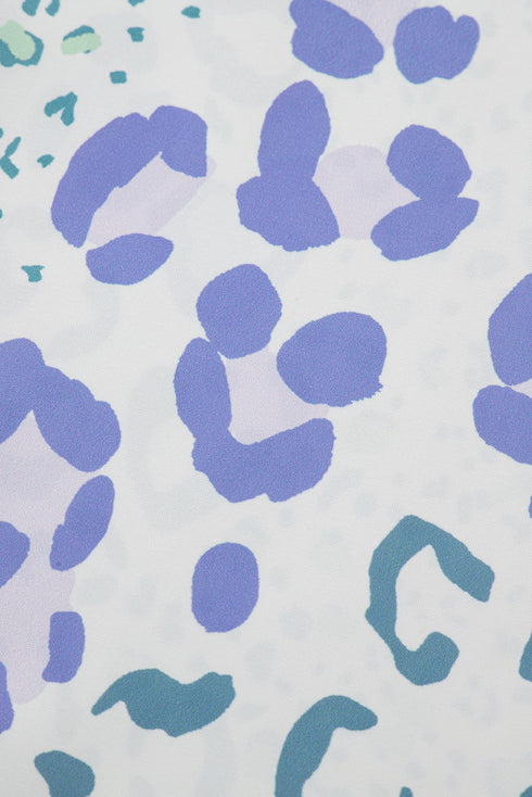 Abstract Animal Print V Neck Dolman Sleeve Blouse