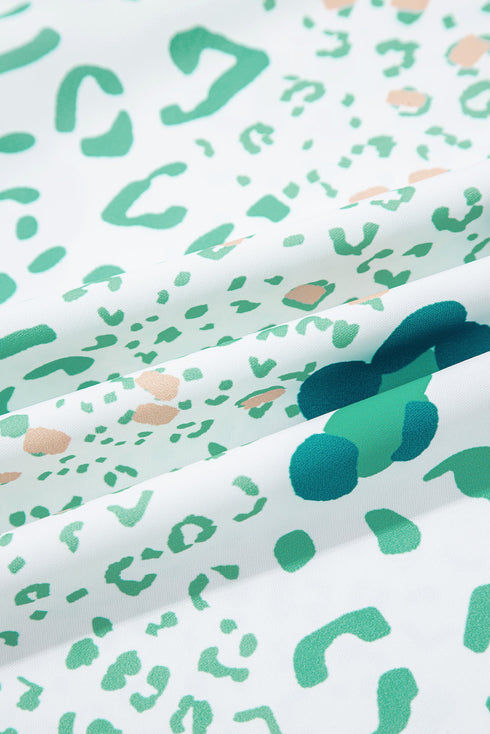 Abstract Animal Print V Neck Dolman Sleeve Blouse