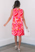 Abstract Blossoms Sleeveless Shift Dress