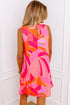 Abstract Blossoms Sleeveless Shift Dress