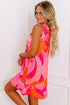 Abstract Blossoms Sleeveless Shift Dress