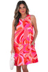Abstract Blossoms Sleeveless Shift Dress
