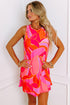 Abstract Blossoms Sleeveless Shift Dress
