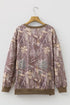 Abstract Camo Print Detail Baggy Pullover Sweatshirt