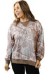 Abstract Camo Print Detail Baggy Pullover Sweatshirt