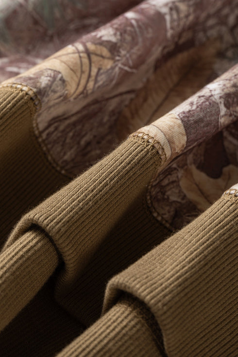 Abstract Camo Print Detail Baggy Pullover Sweatshirt