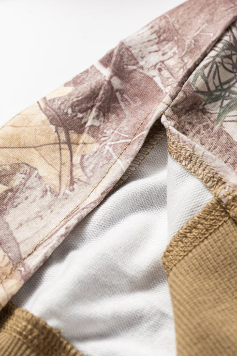 Abstract Camo Print Detail Baggy Pullover Sweatshirt