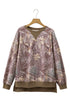 Abstract Camo Print Detail Baggy Pullover Sweatshirt