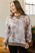 Abstract Camo Print Detail Baggy Pullover Sweatshirt