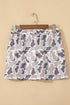 Abstract Camo Print Elastic Waist Drawstring Mini Skirt