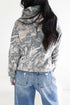 Abstract Camo Print Quarter Zip Kangaroo Pocket Pullover Sweatshirt