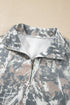 Abstract Camo Print Quarter Zip Kangaroo Pocket Pullover Sweatshirt