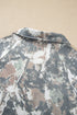 Abstract Camo Print Quarter Zip Kangaroo Pocket Pullover Sweatshirt