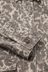 Abstract Camo Print Raw Hem Long Sleeve Collared Jacket