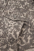 Abstract Camo Print Raw Hem Long Sleeve Collared Jacket