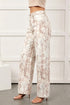 Abstract Camo Print Tummy Control Wide Leg Denim Jeans
