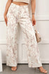 Abstract Camo Print Tummy Control Wide Leg Denim Jeans
