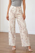 Abstract Camo Print Tummy Control Wide Leg Denim Jeans