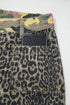 Abstract Camouflage Leopard Patchwork Straight Leg Jeans