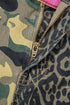 Abstract Camouflage Leopard Patchwork Straight Leg Jeans