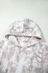 Abstract Camouflage Print Ribbed Edge Long Sleeve Hoodie