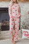 Abstract Character Print Long Sleeve Shift Lounge Set
