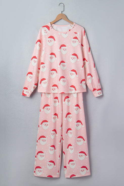 Abstract Character Print Long Sleeve Shift Lounge Set