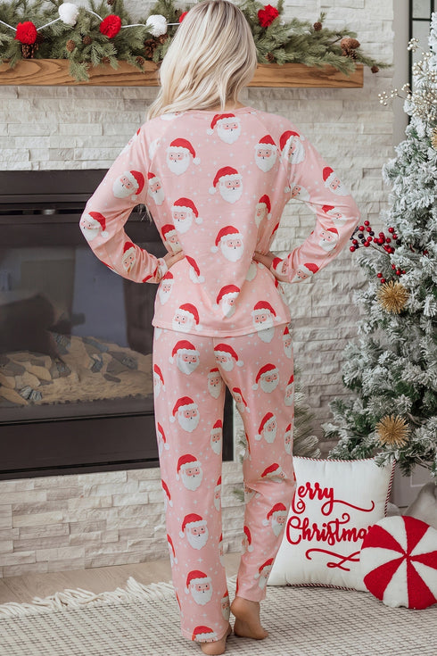 Abstract Character Print Long Sleeve Shift Lounge Set