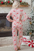 Abstract Character Print Long Sleeve Shift Lounge Set