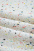 Abstract Confetti Pattern Paneled Border Trim Ribbed Knit Cardigan