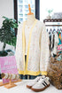 Abstract Confetti Pattern Paneled Border Trim Ribbed Knit Cardigan