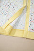Abstract Confetti Pattern Paneled Border Trim Ribbed Knit Cardigan
