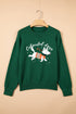 Abstract Dog Embroidered Round Neck Applique Sweater