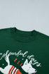 Abstract Dog Embroidered Round Neck Applique Sweater