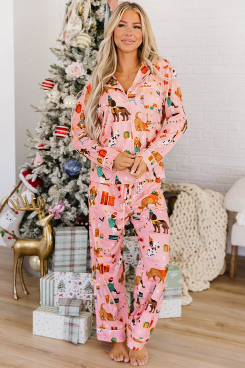 Abstract Dog Pattern Multi Piece Lounge Set