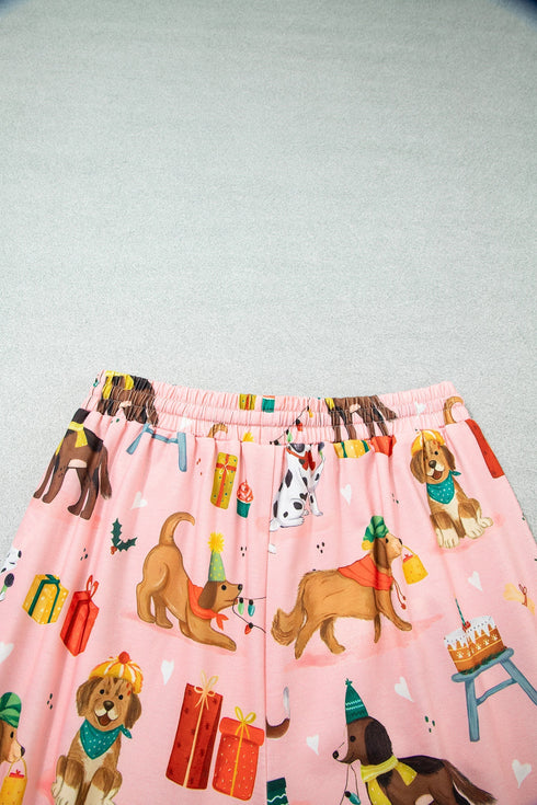 Abstract Dog Pattern Multi Piece Lounge Set